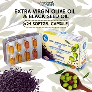 Olive Oil Capsules &amp; Baraka Habbatus Sauda' - Ege Extra Virgin Olive Oil &amp; Black Seed Oil (24pcs Softgel Supplement)