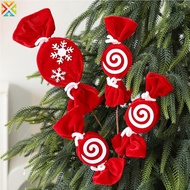 Striped Fuzzy Yarn Lollipop Fuzzy Diy Christmas Decoration White Red Red And White Candy Ornament fo