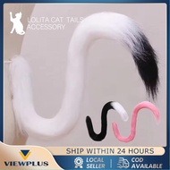 Set Ekor Kucing Cosplay (Velboa Bulu Halus) - Aksesoris Kostum Halloween, Lolita, Anime Jepang untuk