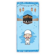 Children's Prayer Mat with Muslim Character, Kaaba, Birthday Gift, Graduation Souvenir, Champion, Cl