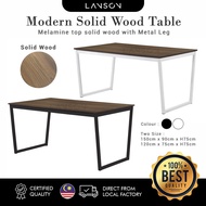 Table Desk Solid Wood Surface Melamine top solid wood with Metal Leg