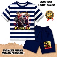 BOYS' SHORT-SLEEVED STRIPED SUIT AGES 0-10 YEARS FREE FIRE MOTIF 1 PREMIUM MATERIAL