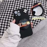 Suitable for IPhone 11 12 Pro Max X XR XS Max SE 7 Plus 8 Plus IPhone 13 Pro Max IPhone 14 15 Pro Max Black Colour Phone Case with Mirror with Classic Characters Toy Accessories