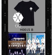 <stok bersedia>H0015 EXO boygroup Kpop graphic tshirt 2XS-2XL cotton baju lawa comel besar murah lel
