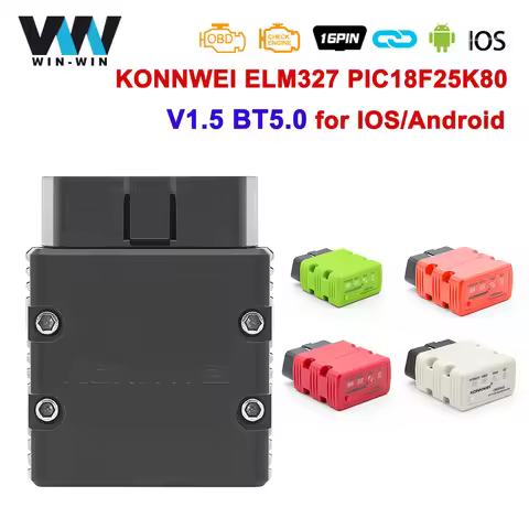KONNWEI ELM327 V1.5 Bluetooth 5.0 OBD2 Scanner PIC18f25k80 for Android/IOS ODB2 ELM 327 V1 5 OBD 2 A