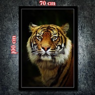 POSTER JUMBO UKURAN 100 X 70 CM TEMA HARIMAU / LUKISAN CETAK HARIMAU HR12 / POSTER CETAK HARIMAU / H
