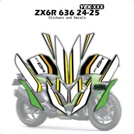 ZX6R 636 2025 New For  Kawasaki ZX-6R 2024-2025 Fairing Decal Sticker Set - Original Factory Replica