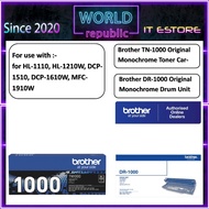 Brother Original TN1000 TN-1000 Toner HL-1110 HL-1210W DCP-1510 DCP-1610W MFC-1910W - DR-1000 DR1000