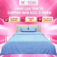 Drap Set 4 Piece Tencel Silk Striped 3 Inches - Thang Loi Mattress (Win Thang Loi) is cool, soft, no