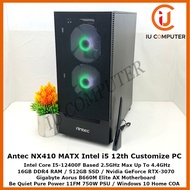ANTEC NX410 MATX CUSTOMIZE GAMING INTEL CORE I5-12400F 16GB RAM 512GB SSD RTX3070 USED DESKTOP REFUR