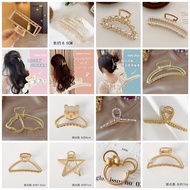 Korean Style Beauty Hair Accessories Hair Claw Metal Hairpin Pearl Big Claw Clip Headdress Hair Bow 