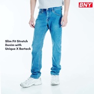 BNY Slim Fit Stretch Denim Light Wash With Unique X Bartack (711)