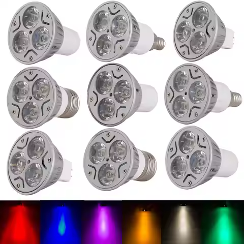 Dimmable 3W Led Spotlight Bulb Led E27 Nautraal White 220V Red And Green Bulbs Spotlight Gu5.3 Warm 