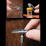 Multi-Function Keychain Pry Bar Titanium Alloy Crowbar EDC Portable Open Delivery Tool Bottle Opener