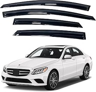 Window Visor Compatible with Mercedes-Benz C-Class Sedan 2015-2021, Rain Guard Tape-On Extra Durable