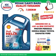 Genuine Shell Helix HX7 Semi Synthetic Minyak Hitam Engine Oil 10W-40 10W40 4L Proton Perodua Honda Toyota Daihatsu Ford