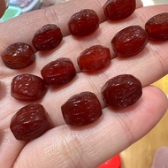 Red Agate Return Twist Beads Old Material Barrel Beads Loose Beads Return Barrel Beads Leather Jewel