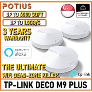 [6500 SQFT] TP-LINK Deco M9 Plus(3-pack) AC2200 Tri Band GB MU-MIMO WiFi Mesh Router (Whole Smart Ho
