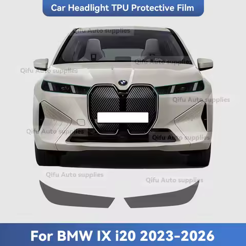 IX BMW Black For BMW IX i20 2023-2026 TPU Headlight Anti-Scratch Smoke Black Transparent Modificatio