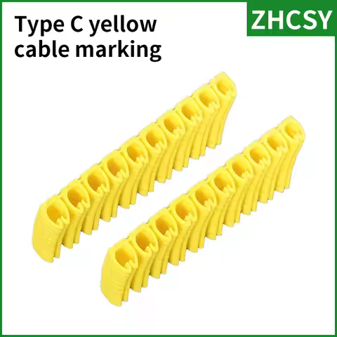 Freeshipping M0S/1/2/2L/3/5 Practical Cable Markers Yellow C-Type Number Tag Label For Wire 0.3/1.5/