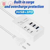 SOREN Charger Dock, Fast Charging 35W PD Type C USB Charger Station, Multifunction 6-Ports Phone Cha