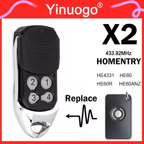 For HomEntry HE4331 HE60 HE60R HE60ANZ Garage Door Remote Control Handheld Transmitter 433.92MHz Rol