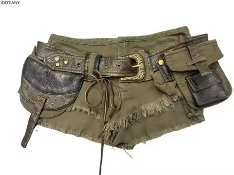 Summer Women's Y2k Street Fashion Gyaru Workwear Denim Shorts Japanese Harajuku Denim Hot Pants Cybe