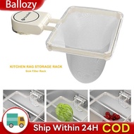 BALLOZY Kitchen Rag Storage Rack, Basket Strainer Removable Sink Filter Rack,  Sink Strainer Kitchen