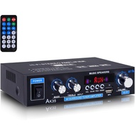 AK35 200W Stereo Audio Amplifier Bluetooth 5.0, 2.0 Channel Mini Amplifier Stereo Receivers with Bas