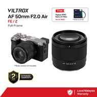VILTROX AF 50mm F2.0 Air FE/Z Full-Frame Autofocus Lens for SONY E-Mount NIKON Z-Mount Cameras
