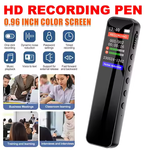 Digital Voice Recorder 128GB Portable Sound Dictaphone 1536KBPS Noise Cancelling Voice Activated Aud
