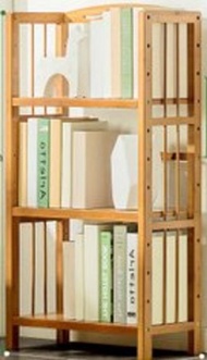 簡易實木書架置物架(升級款-三層90cm)可調節層板