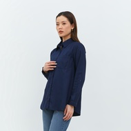 Geela Official - Nicole Navy Shirt (G.11644) | Kemeja Wanita