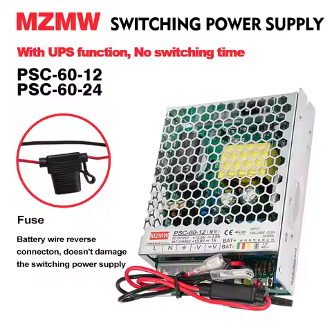 MZMW 60W UPS Function Switching Power Supply 12V 24V AC DC 13.8V 3.5A 27.6V 1.5A Battery charger Pow