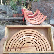 Rainbow block 7 mahogany woodnatural