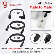 For Bambu Lab 4pin/6pin Male to Male extension cable for CyberBrick Time-lapse Kit A1/A1mini/P1/X1/H