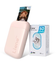 Photo Printer, 2x3 Mini Instant Portable Color Mono Picture Printer w/ 50 Zink Adhesive Paper, Bluet