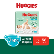 HUGGIES Breathable Air Soft Diapers - Tape (NB68s / S58s / M52s / L44s / XL38s)