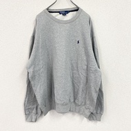Ralph Lauren POLO 運動衫/運動鞋，帶刺繡標誌，灰色，L 碼，古著。