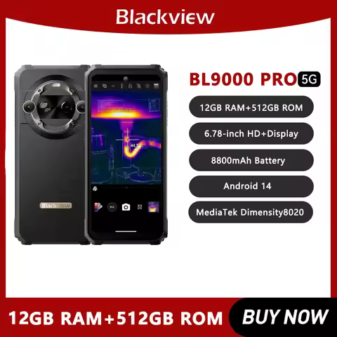 Blackview BL9000 PRO 5G Rugged Smartphone 6.78'' 2.4K 12GB 512GB Thermal Imaging Camera FLIR® 8800mA