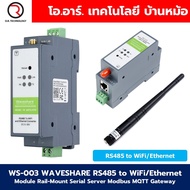 WS-003 WAVESHARE RS485 to WiFi/Ethernet Module โมดูลแปลงสัญญาณ Rail-Mount Serial Server Modbus MQTT