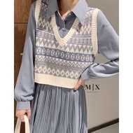 READY!. WOMEN'S KNIT VEST KOREAN STYLE OVERSIZED KNIT TOP BAJU KAOS MX927