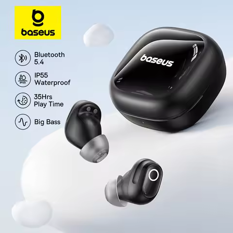 Baseus Bass BD1 Wireless Earphones Bluetooth 5.4 Mini Bean Earbuds 38H Playtime IP55 Waterproof Spor