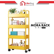 ⚡️LIKE BUG⚡️MORA 3/4/5 Tier Multifunction Storage Trolley Rack Office Shelves Home Kitchen Rack With  Wheel