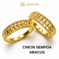 MOMAS CINCIN SEMPOA ABACUS 5D Emas 916 Original Cincin Emas 916 Tulen Cincin Emas 916 Original Emas 