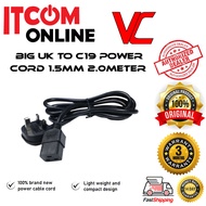 HIGH QUALITY UK 3 PIN TO C19 13A 1.5MM POWER CORD CABLE 2M 3M (CA091)(CA277)