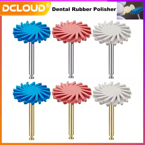 DCLOUD Dental Rubber Polisher Composite Resin Polishing Diamond System Burs RA 4mm Wheel Spiral Flex
