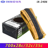 INNOVA PRO IA-2406 700x28c/32c/35c Yellow Edge Folding Anti-slip Tires for Road Bicycle City Touring