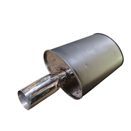 S flow exhaust muffler with stainless steel tip
