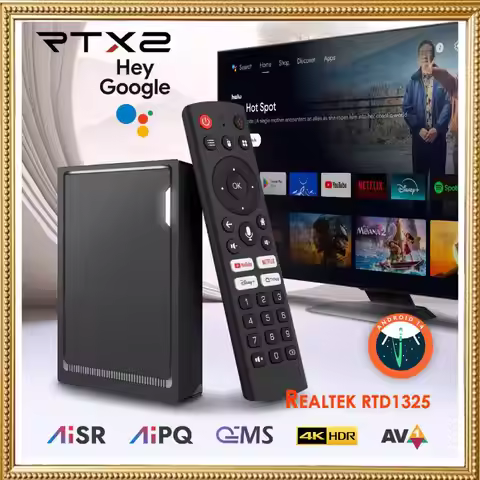 Realtek1325 CPU Media Player RT-X2 Android 14.0 Set Top Box Support AI-PQ AI-SR 1000M 2T2R Wifi5 BT5
